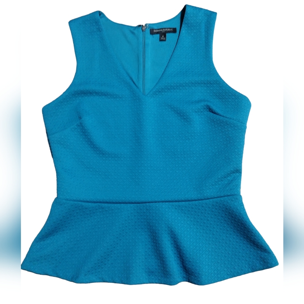 Banana Republic Teal Fit & Flare Sleeveless Top, Size 6